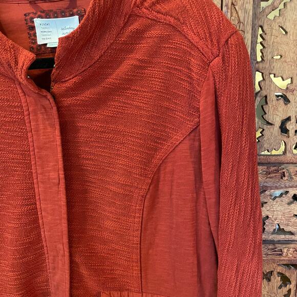 Rust Red Anthropologie Saturday Sunday Size L Drawstring Waist Jacket - Picture 5 of 7